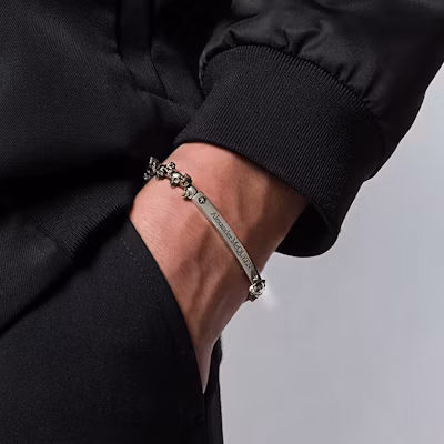 Alexander McQueen Skull Brass Bracelet Silver 554588J160Y-0446 Purchase Alexander McQueen Skull Brass Bracelet Silver 554588J160Y-0446