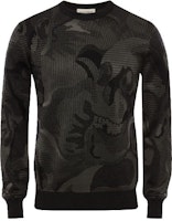 Alexander McQueen Skull Camouflage Jacquard Wool Sweater Black 651185-Q1XAZ-1204 Alexander McQueen Skull Camouflage Jacquard Wool Sweater Black 651185-Q1XAZ-1204