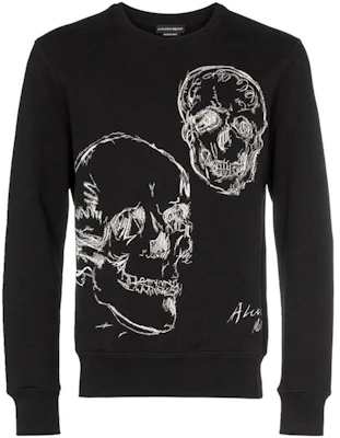 Alexander McQueen Skull Embroidered Cotton Pullover Sweatshirt Black 559485-QMZA8-0901 Buy Alexander McQueen Skull Embroidered Cotton Pullover Sweatshirt Black 559485-QMZA8-0901