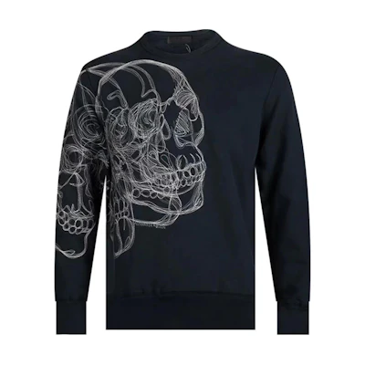 Alexander McQueen Skull Embroidered Crewneck Sweatshirt Black 409362-QGZ81-0904