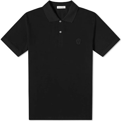 Alexander McQueen Baju Polo Berkolar Hitam Sulaman Tengkorak Lengan Pendek Kasual 622106-QRX33-1000 Buy Alexander McQueen Baju Polo Berkolar Hitam Sulaman Tengkorak Lengan Pendek Kasual 622106-QRX33-1000