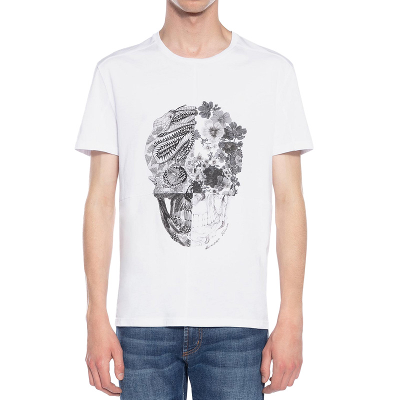 Alexander McQueen Skull Graphic Short Sleeve T-Shirt 550462-QMZ59-0900 圖 3