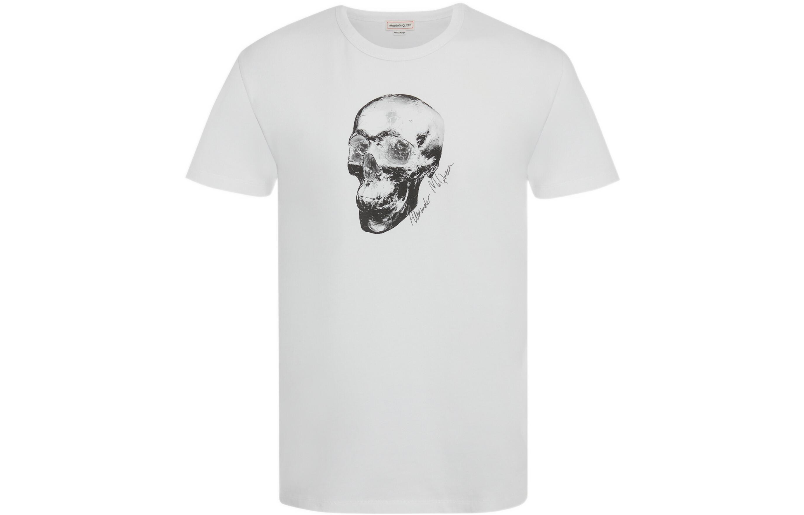 Alexander McQueen Skull Graphic White Short Sleeve T-Shirt  White 705010-QTZ16-0900