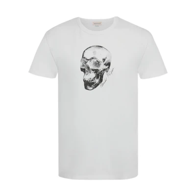 Alexander McQueen Skull Graphic White Short Sleeve T-Shirt White 705010-QTZ16-0900