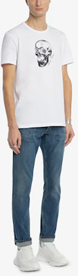 亞歷山大·麥昆 骷髏圖案白色短袖T恤 白色 705010-QTZ16-0900 Purchase 亞歷山大·麥昆 骷髏圖案白色短袖T恤 白色 705010-QTZ16-0900