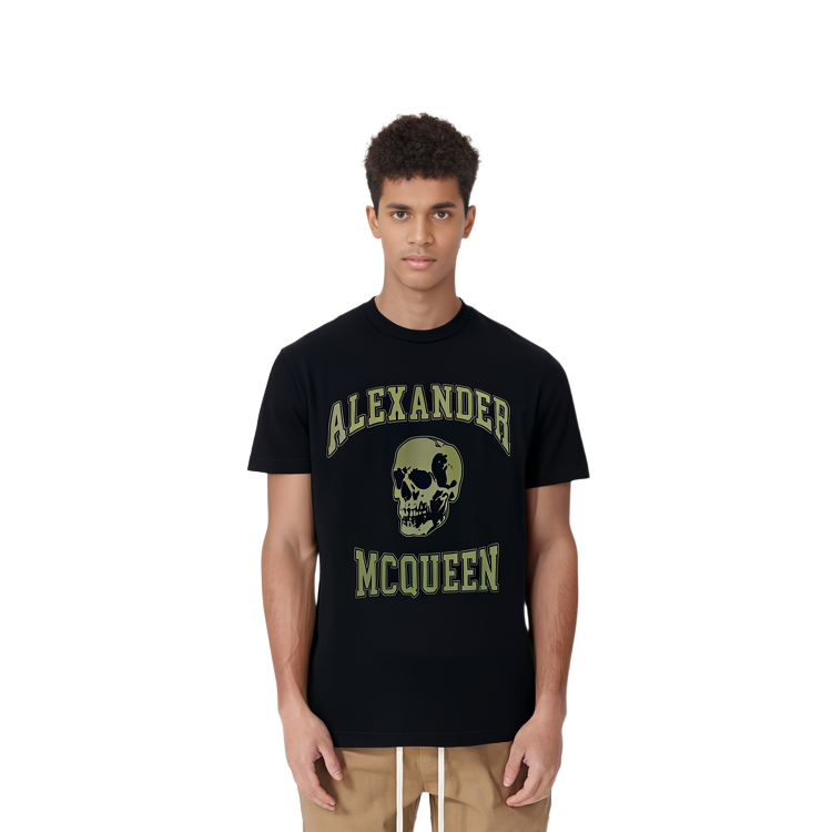 Alexander McQueen Skull Letter Graphic Black Crewneck T-Shirt  Casual Tee 759442-QTAAW-0519 圖 5