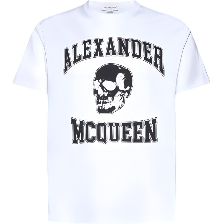Alexander McQueen Skull Letter Graphic Crewneck T-Shirt White (). 759442-QVZ29-0910