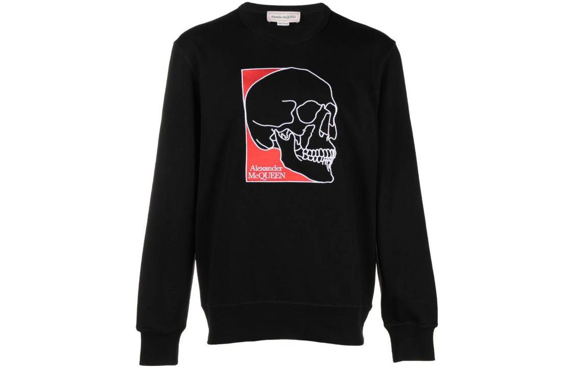 Alexander McQueen Skull Letter Print Crewneck Sweatshirt Black 759152-QVX75-1000