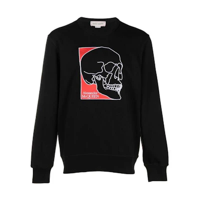 Alexander McQueen Skull Letter Print Crewneck Sweatshirt Black 759152-QVX75-1000