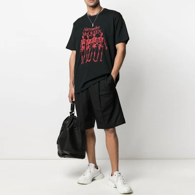 Alexander McQueen Skull Logo Graphic T-Shirt Black 662547-QRZ61-0901 Lookbook Alexander McQueen Skull Logo Graphic T-Shirt Black 662547-QRZ61-0901
