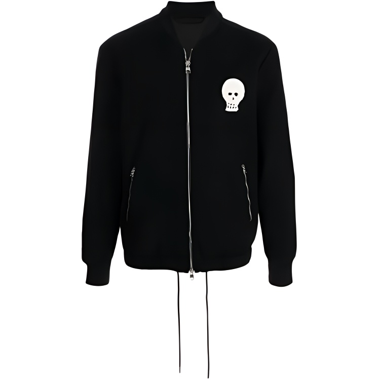 Alexander McQueen Skull Logo Patch Jacket Black 666731-QRR42-1000