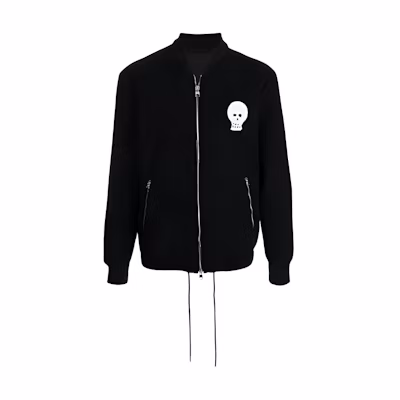 Alexander McQueen Skull Logo Patch Jacket Black 666731-QRR42-1000