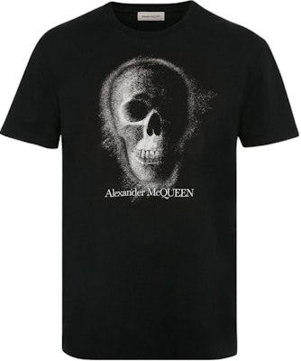 알렉산더 맥퀸 스컬 로고 프린트 티셔츠 SS22 블랙 크루넥 티. 704967-QTZ02-0901 Buy 알렉산더 맥퀸 스컬 로고 프린트 티셔츠 SS22 블랙 크루넥 티. 704967-QTZ02-0901