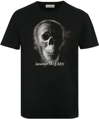 알렉산더 맥퀸 스컬 로고 프린트 티셔츠 SS22 블랙 크루넥 티. 704967-QTZ02-0901 Order 알렉산더 맥퀸 스컬 로고 프린트 티셔츠 SS22 블랙 크루넥 티. 704967-QTZ02-0901