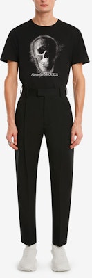 알렉산더 맥퀸 스컬 로고 프린트 티셔츠 SS22 블랙 크루넥 티. 704967-QTZ02-0901 Lookbook 알렉산더 맥퀸 스컬 로고 프린트 티셔츠 SS22 블랙 크루넥 티. 704967-QTZ02-0901