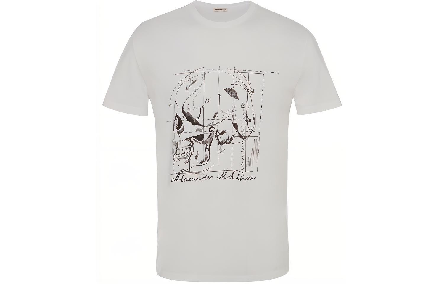 Alexander McQueen Skull Logo Printed Crew Neck T-Shirt 682528-QSZ60-0900