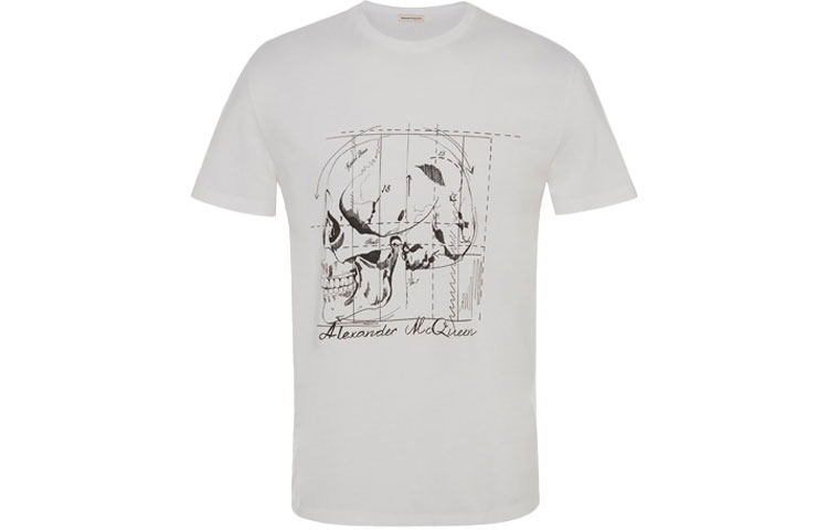 Order 알렉산더 맥퀸 스컬 로고 프린트 크루넥 티셔츠 682528-QSZ60-0900