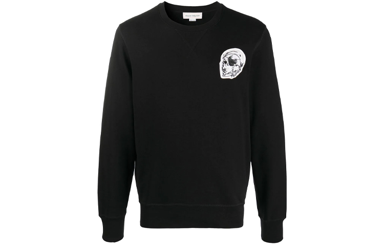Alexander McQueen Skull Logo Pullover Sweatshirt Black () 631399-QPX43-1000