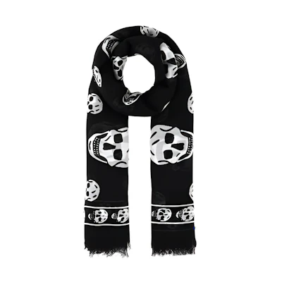 Alexander McQueen Skull Logo Wool Scarf Unisex Couple Design 5577174943Q-1078