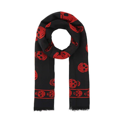 Alexander McQueen Skull Pashmina Scarf Red/Black 5577174943Q-1074