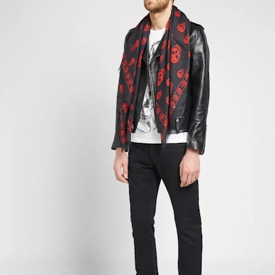 Alexander McQueen 骷髏披肩圍巾 紅色/黑色 5577174943Q-1074 Purchase Alexander McQueen 骷髏披肩圍巾 紅色/黑色 5577174943Q-1074