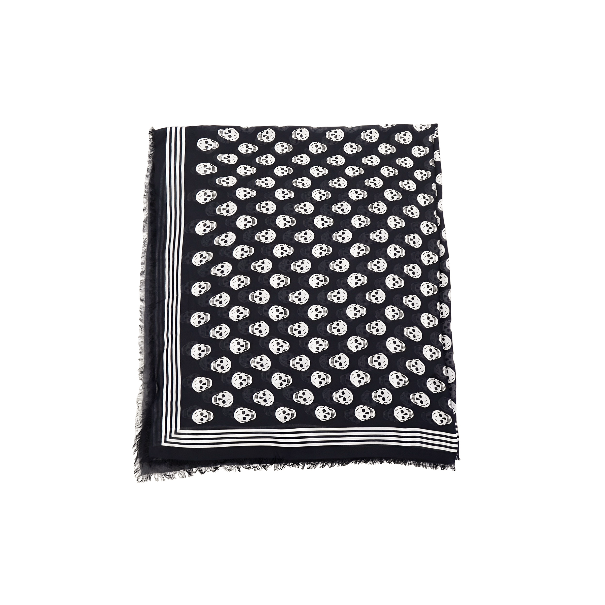 Alexander McQueen Skull Pattern Scarf Black 5909343418Q-1078