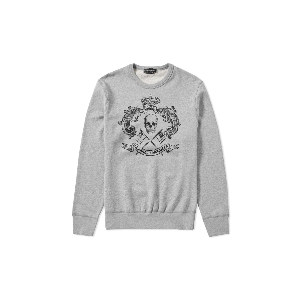Alexander McQueen Skull Pirate Print Pullover Sweatshirt Grey 449511QIZN209