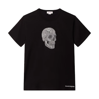Alexander McQueen Skull Print Black Crewneck Casual T-Shirt Men 682521-QSZ54-0901