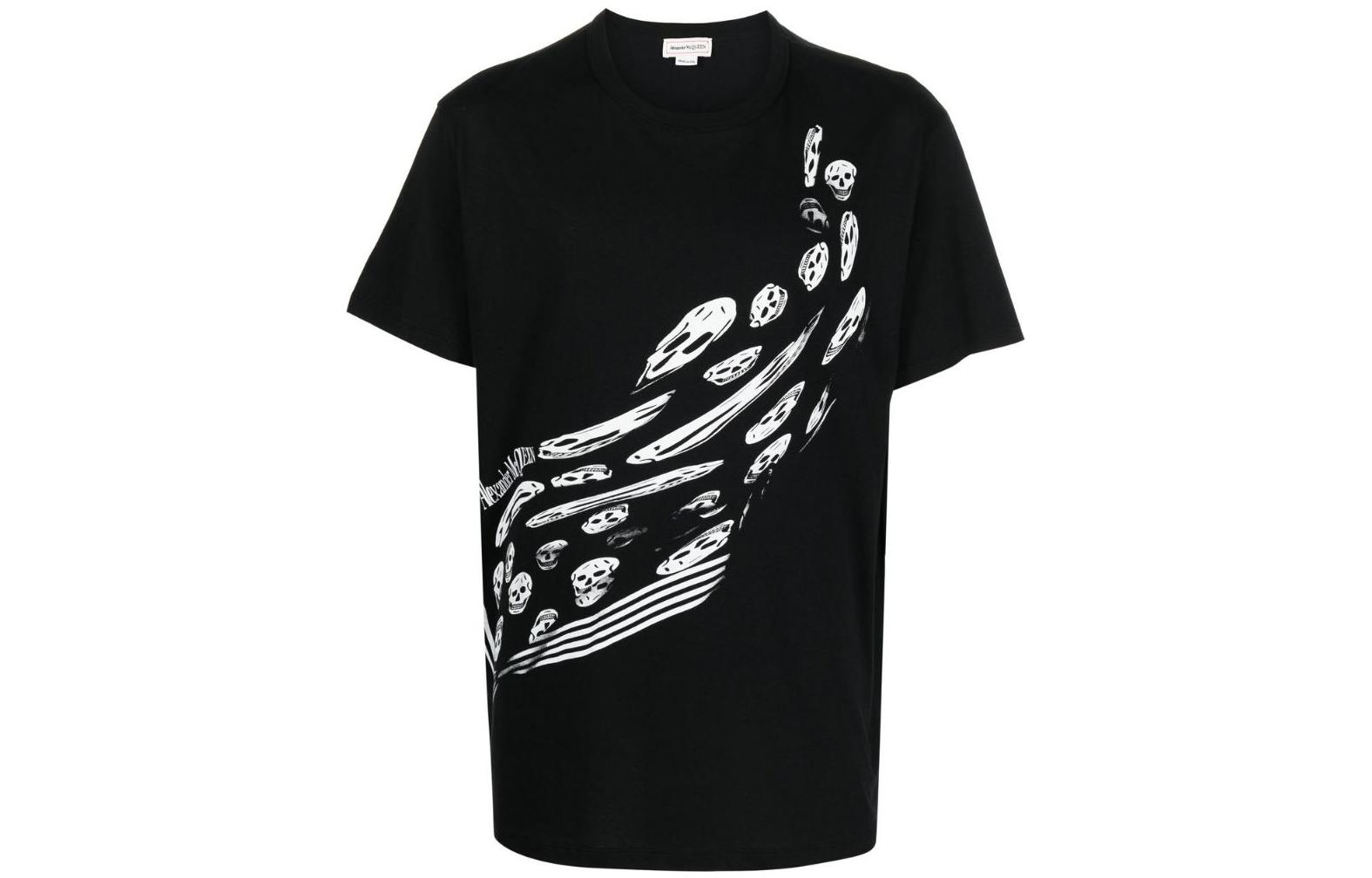 Alexander McQueen Skull Print Crewneck T-Shirt FW22  Black 727281-QUZ20-1000