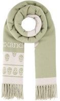 Alexander McQueen Skull Print Fashion Scarf in Khaki. 6624563200Q2972 Alexander McQueen Skull Print Fashion Scarf in Khaki. 6624563200Q2972