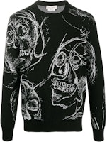 Alexander McQueen Skull Print Knit Cashmere Sweater Black 632865-Q1XAJ-1801 Alexander McQueen Skull Print Knit Cashmere Sweater Black 632865-Q1XAJ-1801