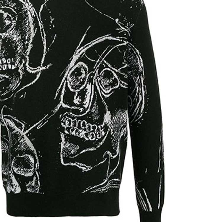 Sizing 알렉산더 맥퀸 스컬 프린트 니트 캐시미어 스웨터 블랙 632865-Q1XAJ-1801