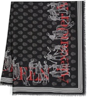 Alexander McQueen Skull Print Modal Fringe Scarf Black Accessories 7931114418Q1078 Alexander McQueen Skull Print Modal Fringe Scarf Black Accessories 7931114418Q1078