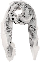 Alexander McQueen Skull Print Modal Scarf Unisex White/Black 7924394418Q9060 Alexander McQueen Skull Print Modal Scarf Unisex White/Black 7924394418Q9060