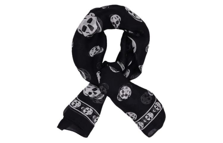 Order Alexander McQueen 骷髏印花圍巾 男女同款 情侶設計 110640-3Q012-1078
