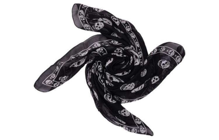 Lookbook Alexander McQueen 骷髏印花圍巾 男女同款 情侶設計 110640-3Q012-1078