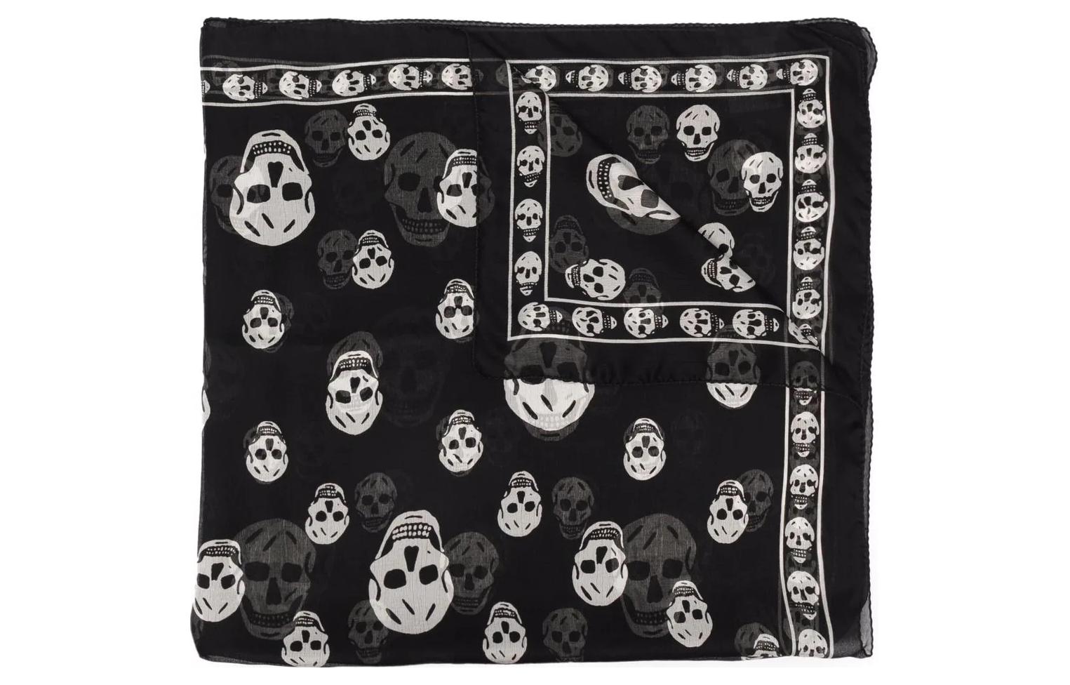 Purchase Alexander McQueen 骷髏印花圍巾 男女同款 情侶設計 110640-3Q012-1078