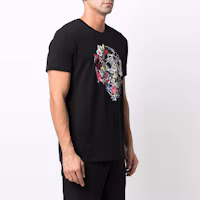 Shop 亞歷山大·麥昆 骷髏印花短袖T恤 黑色 682516-QSZ50-0901