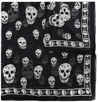 Alexander McQueen Skull Print Silk Scarf Unisex Black 5577174Q0601078 Alexander McQueen Skull Print Silk Scarf Unisex Black 5577174Q0601078