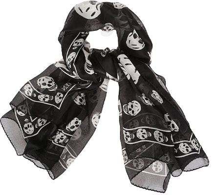 亞歷山大麥昆骷髏印花絲巾 男女通用 黑色 5577174Q0601078 Lookbook 亞歷山大麥昆骷髏印花絲巾 男女通用 黑色 5577174Q0601078