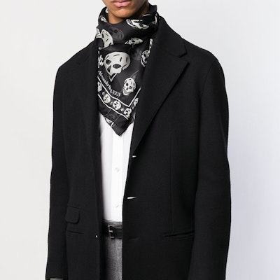 亞歷山大麥昆骷髏印花絲巾 男女通用 黑色 5577174Q0601078 Details for 亞歷山大麥昆骷髏印花絲巾 男女通用 黑色 5577174Q0601078