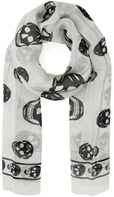 亞歷山大·麥昆 白色絲巾 骷髏圖案 5577174Q0609260 Order 亞歷山大·麥昆 白色絲巾 骷髏圖案 5577174Q0609260