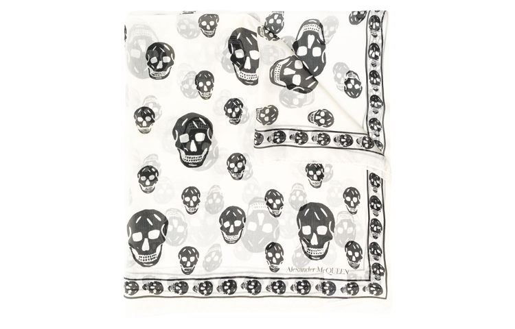 Lookbook 亞歷山大·麥昆 白色絲巾 骷髏圖案 5577174Q0609260