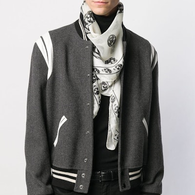 亞歷山大·麥昆 白色絲巾 骷髏圖案 5577174Q0609260 Purchase 亞歷山大·麥昆 白色絲巾 骷髏圖案 5577174Q0609260