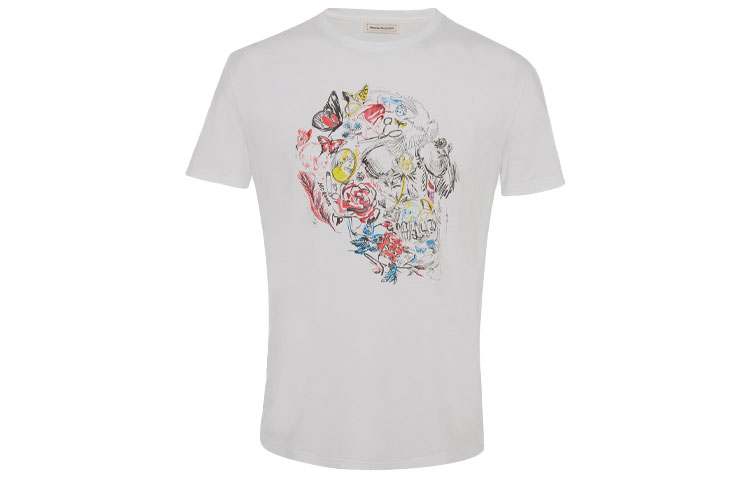 Alexander McQueen Skull Print T-Shirt White SS22 Tee 682516-QSZ50-0900