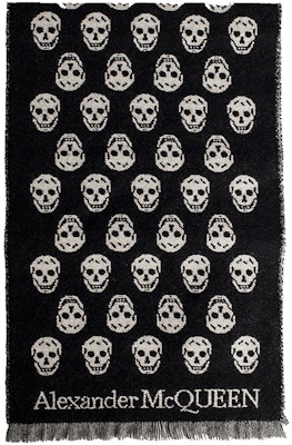 Alexander McQueen 骷髏印花羊毛絲巾情侶款 6244254200Q1078 Purchase Alexander McQueen 骷髏印花羊毛絲巾情侶款 6244254200Q1078