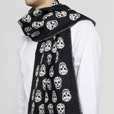 Alexander McQueen 骷髏印花羊毛絲巾情侶款 6244254200Q1078 Details for Alexander McQueen 骷髏印花羊毛絲巾情侶款 6244254200Q1078