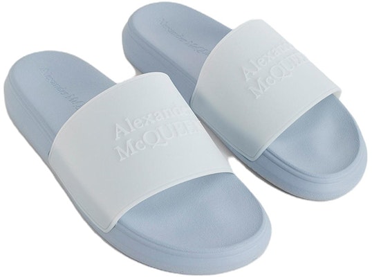 Alexander McQueen Slide 'Light Blue Fashion' 735885W4VX14580 Shop Alexander McQueen Slide 'Light Blue Fashion' 735885W4VX14580