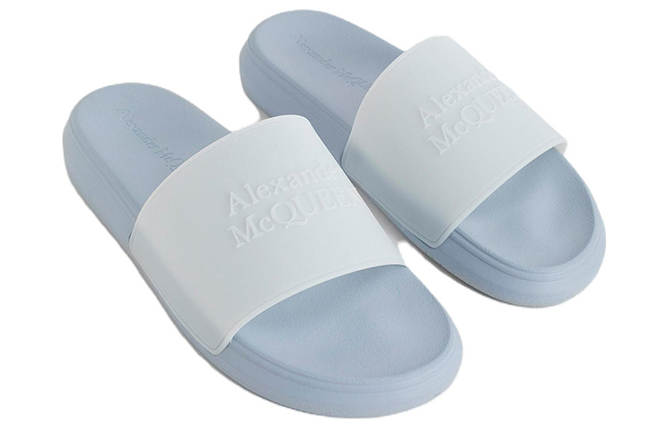 Shop Alexander McQueen Slide 'Light Blue Fashion' 735885W4VX14580