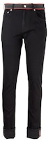 Alexander McQueen Slim Fit Logo Zipper Black Jeans 642574-QRY49-1000 Alexander McQueen Slim Fit Logo Zipper Black Jeans 642574-QRY49-1000